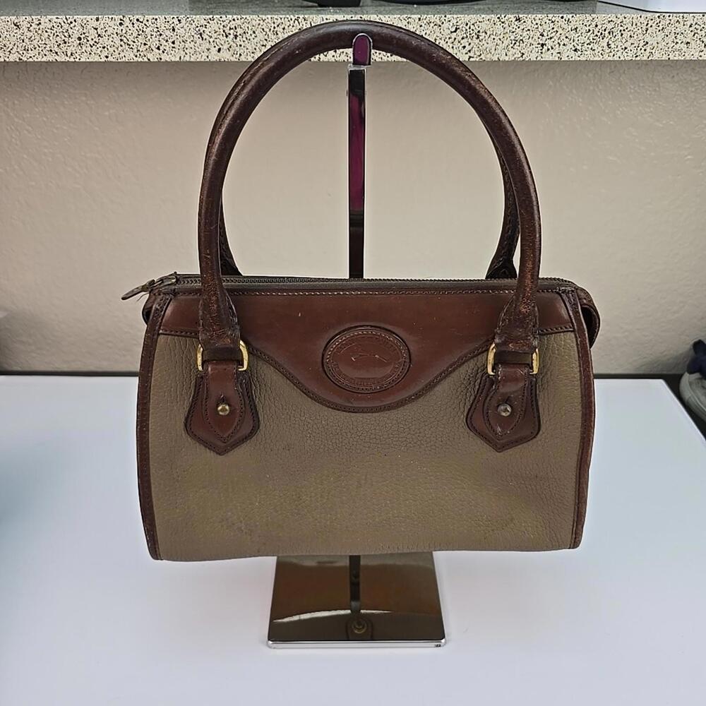 Vintage 80s Dooney & Bourke All Weather Leather Boston Satchel Bag Made in US - Picture 2 of 9